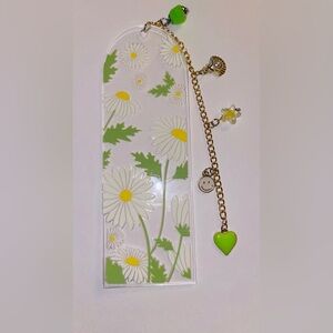 Floral Bookmark with Heart Charm